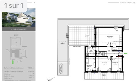 Apartamento com 2 quarto(s) para venda em Mersch