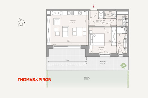 Appartement 1 chambre(s) à vendre à Luxembourg-Belair