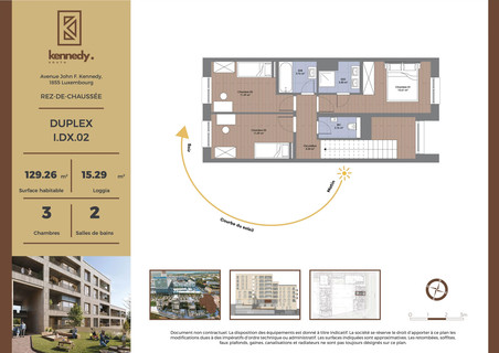 Duplex with 3 bedroom(s) to sell in Luxembourg-Kirchberg