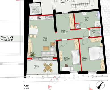 Apartment with 2 bedroom(s) to rent in Troisvierges