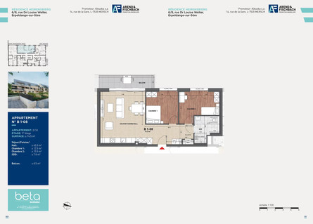 Apartment with 2 bedroom(s) to sell in Erpeldange (Ettelbruck)