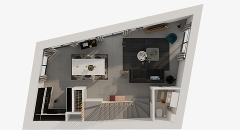 Maisonettewohnung 2 Zimmer zu verkaufen in Luxembourg-Hamm