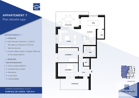 Penthouse com 2 quarto(s) para venda em Steinsel
