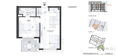 Appartement 1 chambre(s) à louer à Luxembourg-Eich