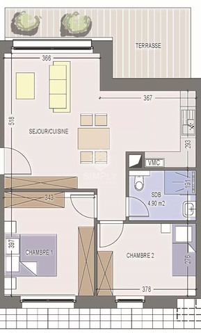 Apartamento com 2 quarto(s) para venda em Rambrouch