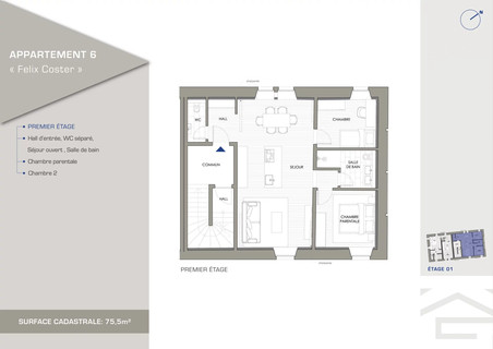 Apartment with 2 bedroom(s) to sell in Reisdorf