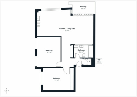 Appartement 2 chambre(s) à vendre à Luxembourg-Rollingergrund