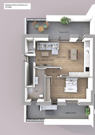 Apartamento com 2 quarto(s) para venda em Garnich