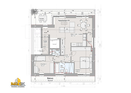 Penthouse com 2 quarto(s) para venda em Oetrange