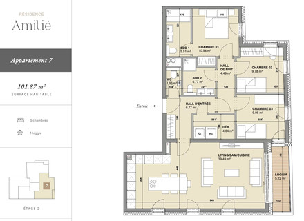 Apartamento com 3 quarto(s) para venda em Mondorf-les-Bains