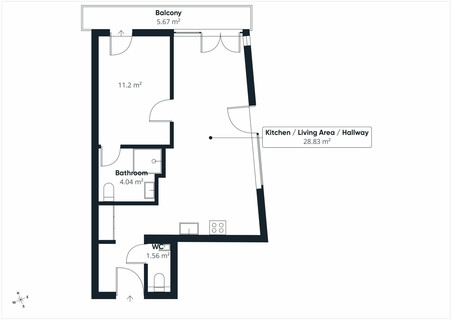 Apartamento com 1 quarto(s) para alugar em Heisdorf