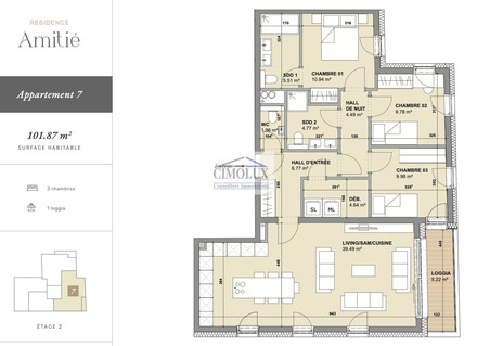 Appartement 3 chambre(s) à vendre à Mondorf-les-Bains