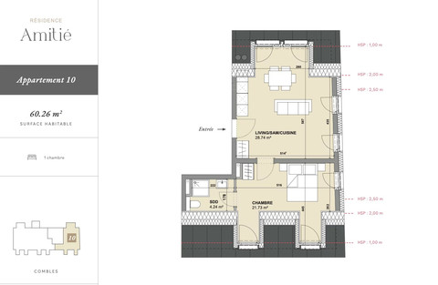 Appartement 1 chambre(s) à vendre à Mondorf-les-Bains