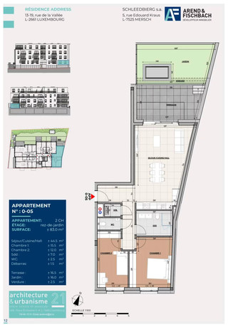 Apartamento com 2 quarto(s) para venda em Luxembourg-Hollerich