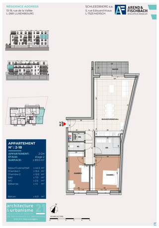 Apartamento com 2 quarto(s) para venda em Luxembourg-Hollerich