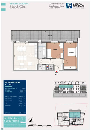 Apartamento com 2 quarto(s) para venda em Luxembourg-Hollerich