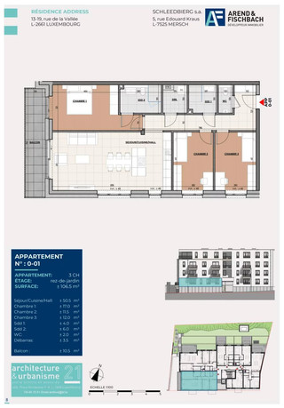 Apartamento com 3 quarto(s) para venda em Luxembourg-Hollerich