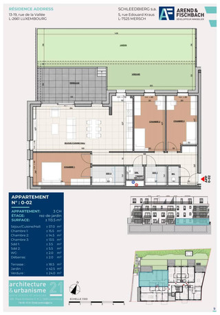 Apartamento com 3 quarto(s) para venda em Luxembourg-Hollerich