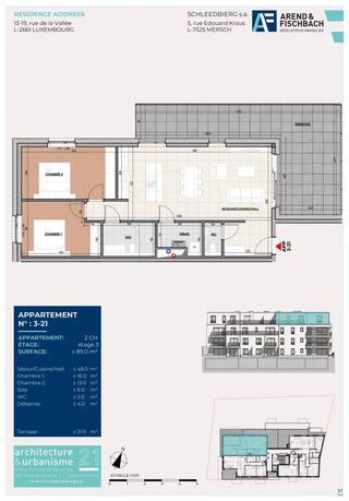 Apartamento com 2 quarto(s) para venda em Luxembourg-Hollerich